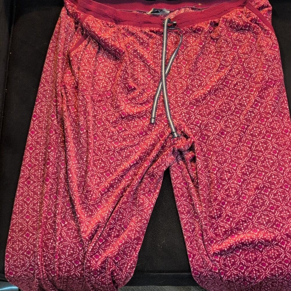 Nautica Women's Red Geometric Drawstring Lounge Pants Size XXL